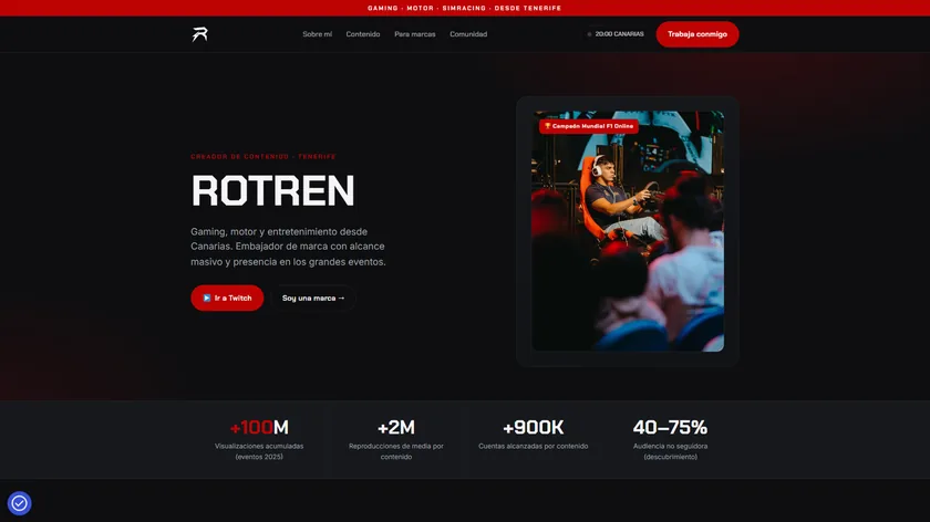 Rotren - creador de contenido gaming y motor en Tenerife